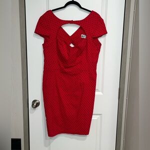 Hell Bunny Vixen Red Polka Dot Rockabilly Pin Up Sleeveless Dress Size 3XL